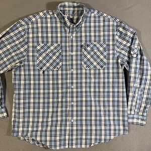 HEYBO Outdoors Plaid Button Down Shirt Mens XL Long‎ Sleeve Fishing